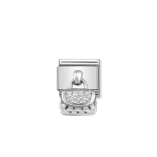 Load image into Gallery viewer, COMPOSABLE CLASSIC LINK 331800/08 BAG CHARM WITH CZ &amp; 925 SILVER
