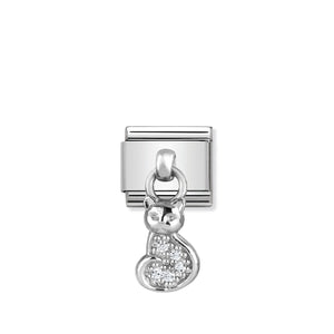 COMPOSABLE CLASSIC LINK 331800/18 CAT CHARM WITH CZ & 925 SILVER