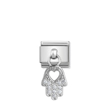 Load image into Gallery viewer, COMPOSABLE CLASSIC LINK 331800/20 HAND OF FATIMA CHARM WITH CZ &amp; 925 SILVER
