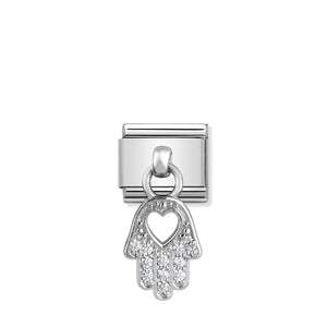 COMPOSABLE CLASSIC LINK 331800/20 HAND OF FATIMA CHARM WITH CZ & 925 SILVER