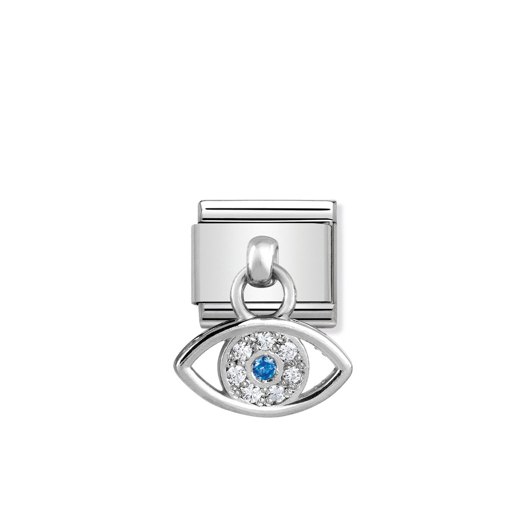 COMPOSABLE CLASSIC LINK 331800/22 GREEK EYE CHARM WITH CZ & 925 SILVER