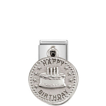 Load image into Gallery viewer, COMPOSABLE CLASSIC LINK 331804/06 HAPPY BIRTHDAY WISHES CHARM IN 925 SILVER
