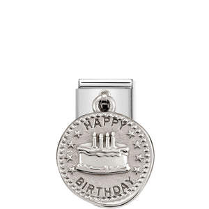 COMPOSABLE CLASSIC LINK 331804/06 HAPPY BIRTHDAY WISHES CHARM IN 925 SILVER