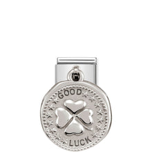 Load image into Gallery viewer, COMPOSABLE CLASSIC LINK 331804/07 GOOD LUCK WISHES CHARM IN 925 SILVER
