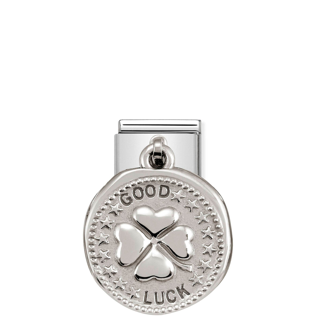 COMPOSABLE CLASSIC LINK 331804/07 GOOD LUCK WISHES CHARM IN 925 SILVER