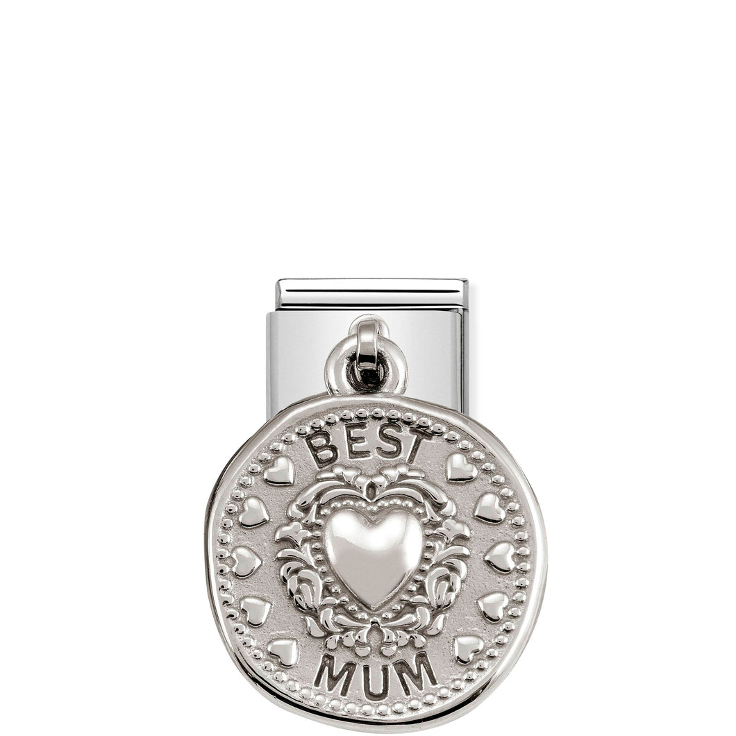 COMPOSABLE CLASSIC LINK 331804/12 BEST MUM WISHES CHARM IN 925 SILVER