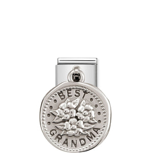 COMPOSABLE CLASSIC LINK 331804/13 BEST GRANDMA WISHES CHARM IN 925 SILVER