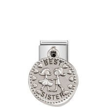 Load image into Gallery viewer, COMPOSABLE CLASSIC LINK 331804/14 BEST SISTER WISHES CHARM IN 925 SILVER
