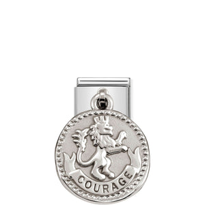 COMPOSABLE CLASSIC LINK 331804/17 COURAGE WISHES CHARM IN 925 SILVER