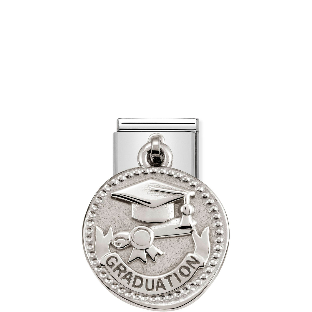 COMPOSABLE CLASSIC LINK 331804/19 GRADUATION WISHES CHARM IN 925 SILVER