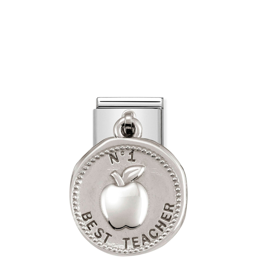 COMPOSABLE CLASSIC LINK 331804/20 BEST TEACHER WISHES CHARM IN 925 SILVER