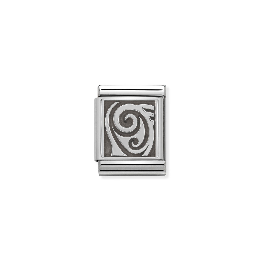 COMPOSABLE <STRONG>BIG LINK</STRONG> 332110/04 ABSTRACT SYMBOL IN 925 SILVER