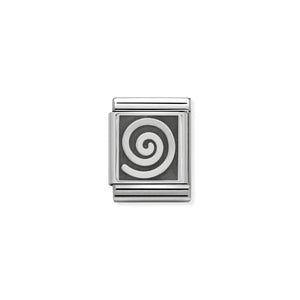 COMPOSABLE <STRONG>BIG LINK</STRONG> 332110/05 ABSTRACT SWIRL IN 925 SILVER