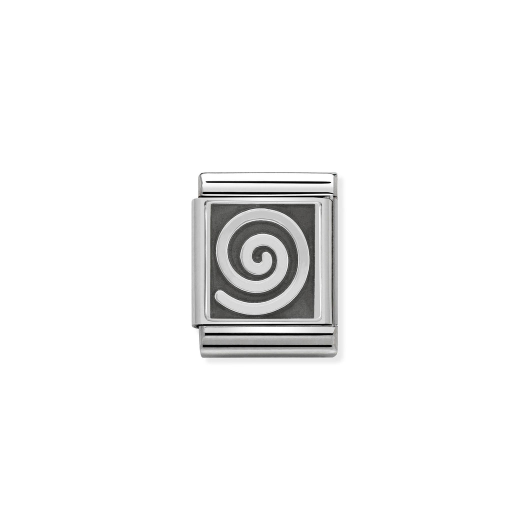 COMPOSABLE <STRONG>BIG LINK</STRONG> 332110/05 ABSTRACT SWIRL IN 925 SILVER