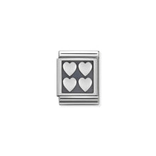 Load image into Gallery viewer, COMPOSABLE &lt;STRONG&gt;BIG LINK&lt;/STRONG&gt; 332110/09 FOUR HEARTS IN 925 SILVER
