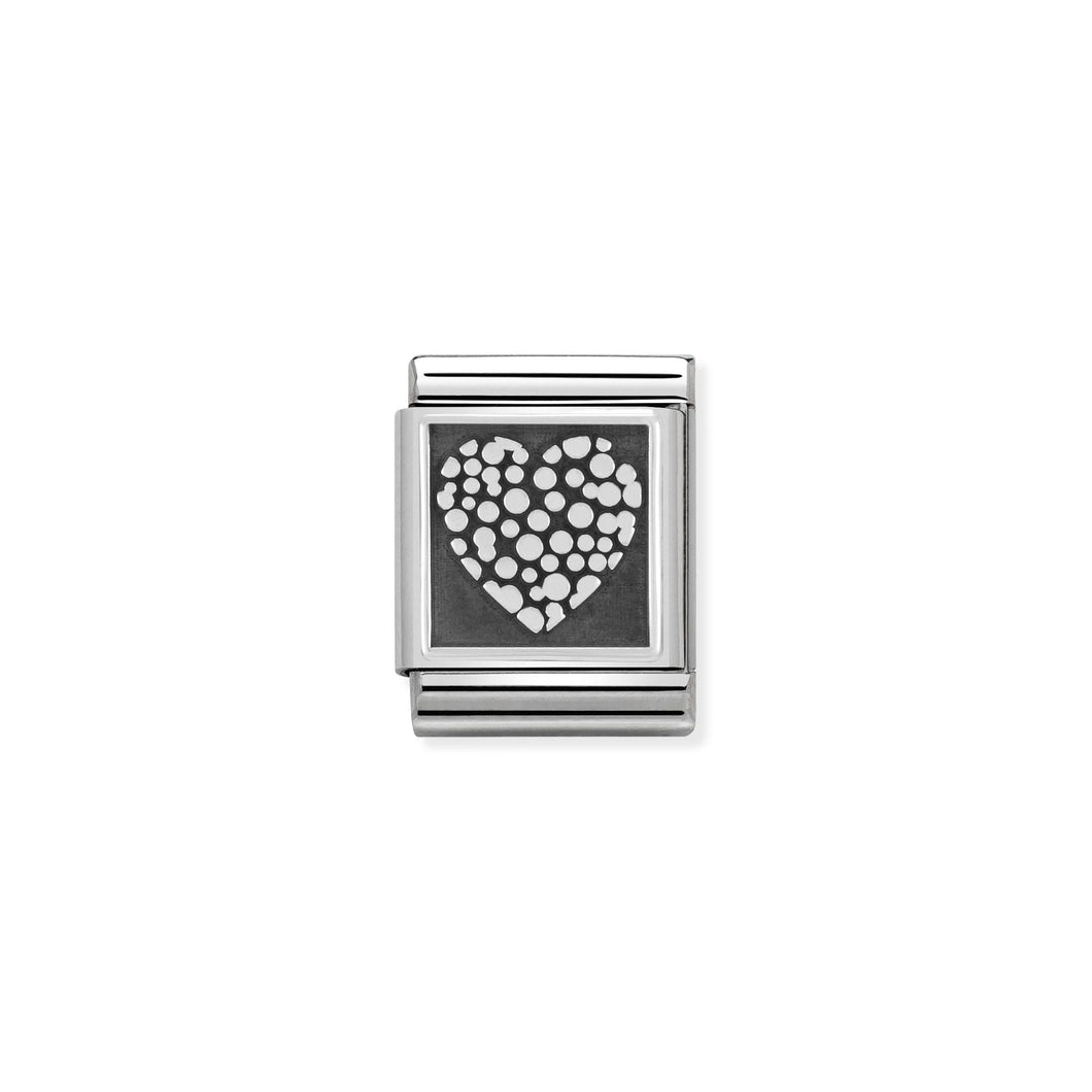 COMPOSABLE <STRONG>BIG LINK</STRONG> 332110/12 DOTTED HEART IN 925 SILVER