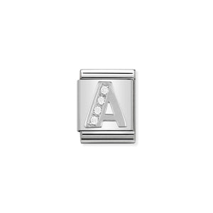 COMPOSABLE <STRONG>BIG LINK</STRONG> 332301/01 LETTER A IN 925 SILVER AND CZ