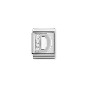 COMPOSABLE <STRONG>BIG LINK</STRONG> 332301/04 LETTER D IN 925 SILVER AND CZ