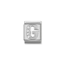 Load image into Gallery viewer, COMPOSABLE &lt;STRONG&gt;BIG LINK&lt;/STRONG&gt; 332301/07 LETTER G IN 925 SILVER AND CZ
