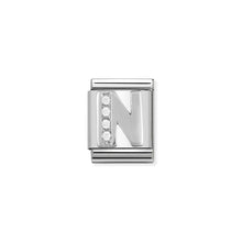 Load image into Gallery viewer, COMPOSABLE &lt;STRONG&gt;BIG LINK&lt;/STRONG&gt; 332301/14 LETTER N IN 925 SILVER AND CZ

