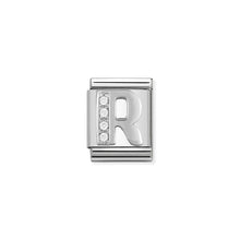 Load image into Gallery viewer, COMPOSABLE &lt;STRONG&gt;BIG LINK&lt;/STRONG&gt; 332301/18 LETTER R IN 925 SILVER AND CZ
