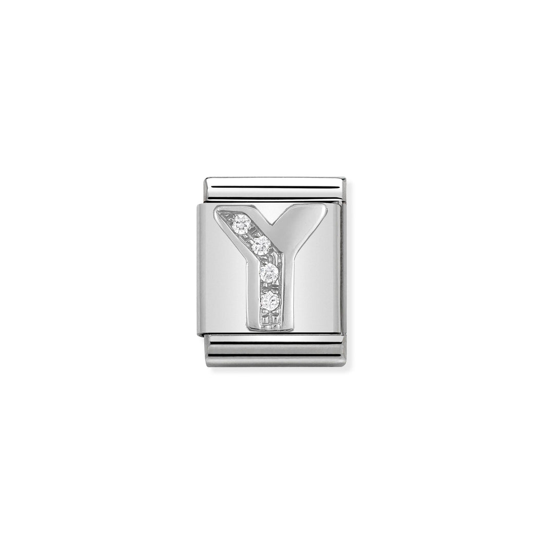 COMPOSABLE <STRONG>BIG LINK</STRONG> 332301/25 LETTER Y IN 925 SILVER AND CZ