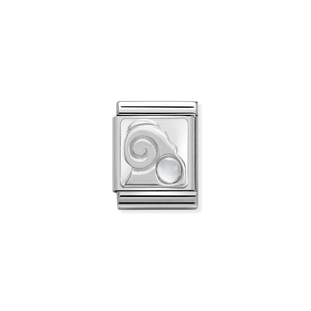 COMPOSABLE <STRONG>BIG LINK</STRONG> 332501/01 ARIES IN 925 SILVER AND BIRTHSTONE