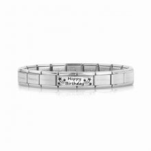 Load image into Gallery viewer, COMPOSABLE CLASSIC BRACELET SET 339128/20 WITH DOUBLE LINK HAPPY BIRTHDAY IN 925 SILVER
