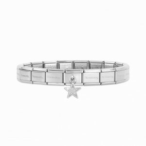 COMPOSABLE CLASSIC LINK 331805/02 GLITTER STAR CHARM IN 925 SILVER