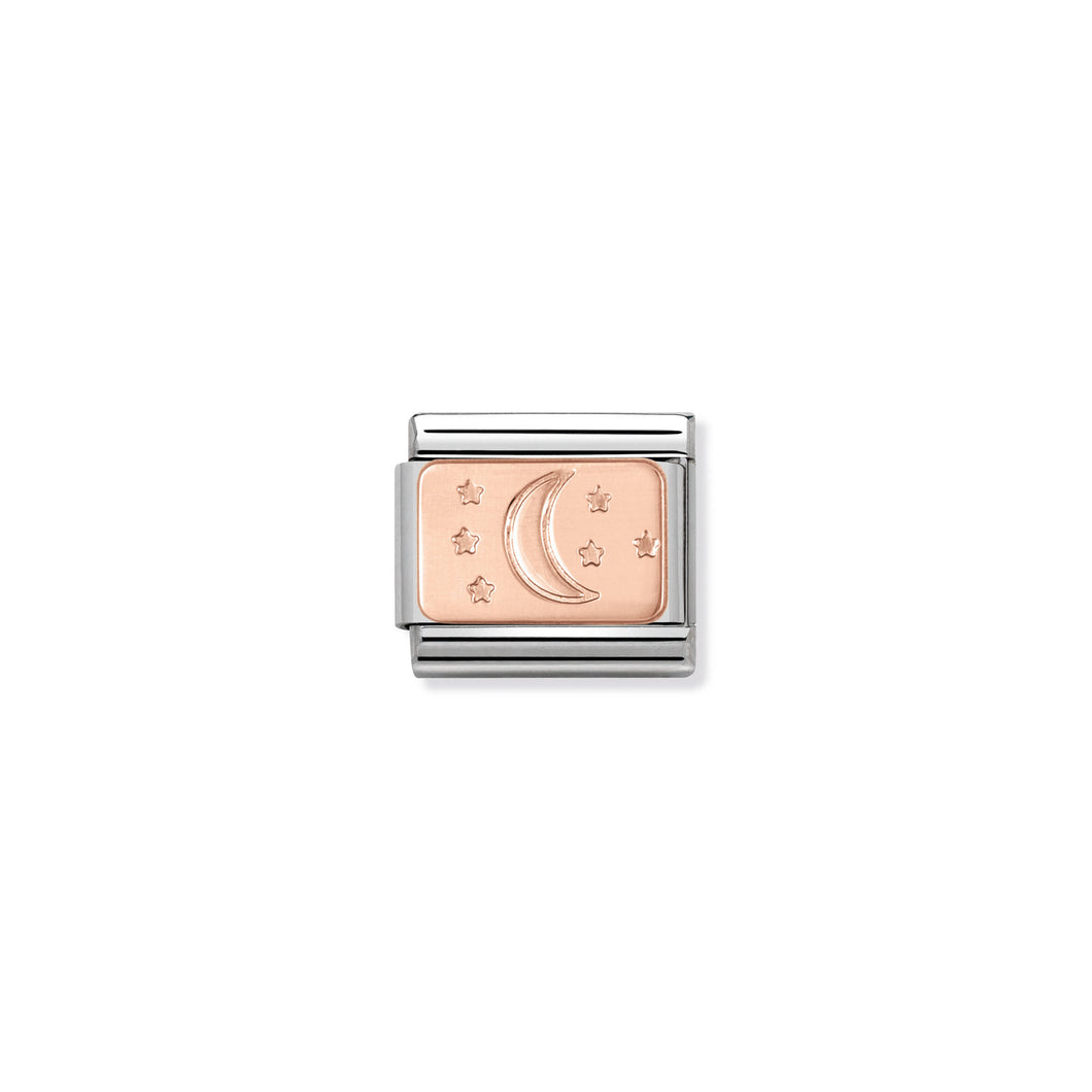COMPOSABLE CLASSIC LINK 430101/31 MOON AND STARS IN 9K ROSE GOLD