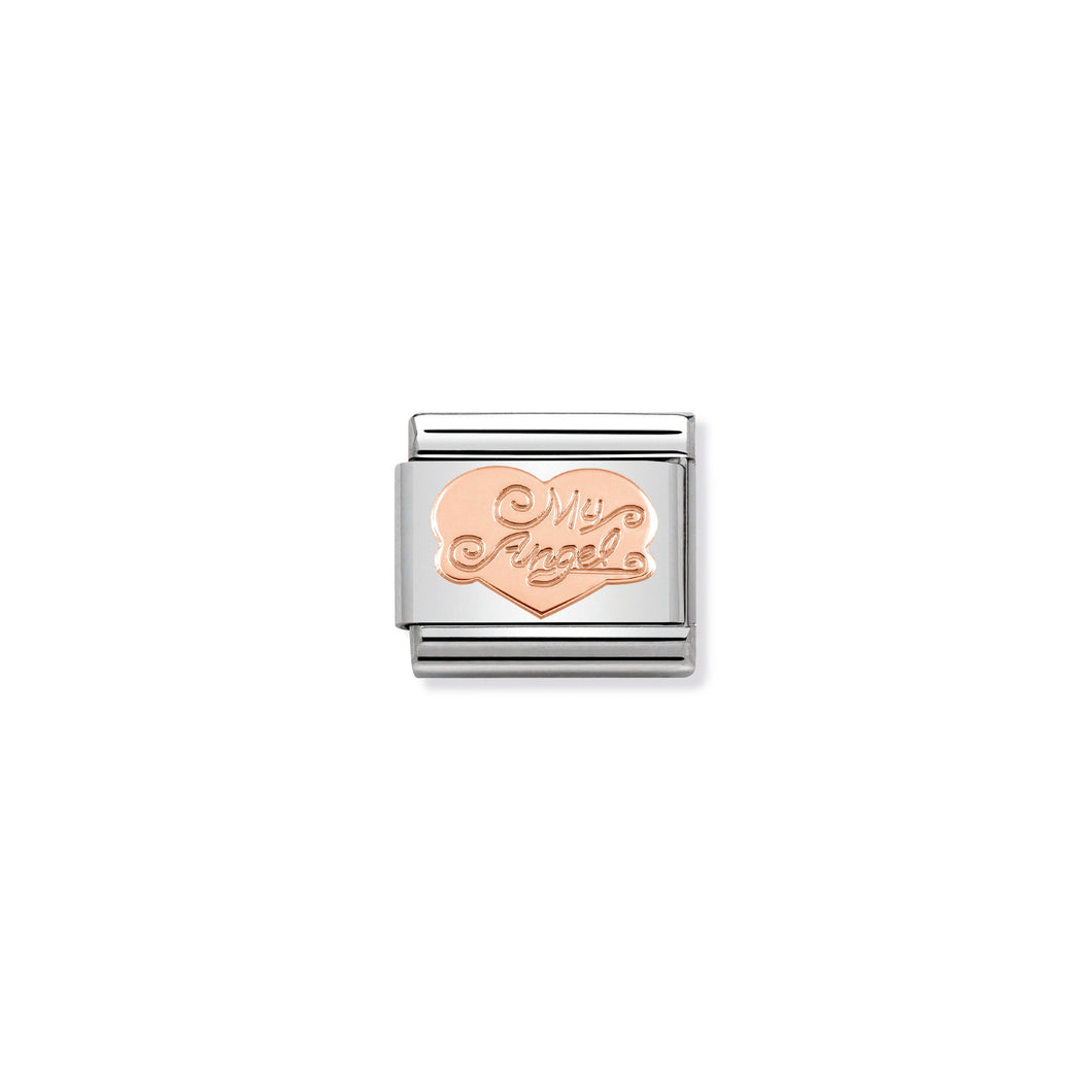 COMPOSABLE CLASSIC LINK 430104/02 HEART MY ANGEL IN 9K ROSE GOLD
