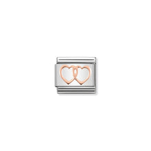 Load image into Gallery viewer, COMPOSABLE CLASSIC LINK 430104/08 DOUBLE HEARTS IN 9K ROSE GOLD
