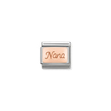 Load image into Gallery viewer, COMPOSABLE CLASSIC LINK 430108/01 NANA ENGRAVED 9K ROSE GOLD PLATE

