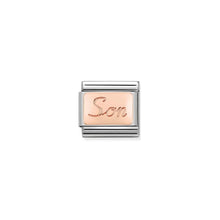 Load image into Gallery viewer, COMPOSABLE CLASSIC LINK 430108/07 SON ENGRAVED 9K ROSE GOLD PLATE
