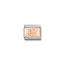 Load image into Gallery viewer, COMPOSABLE CLASSIC LINK 430110/02 I LOVE TRAVEL 9K ROSE GOLD PLATE
