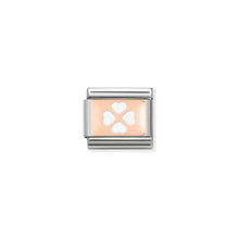 Load image into Gallery viewer, COMPOSABLE CLASSIC LINK 430201/07  WHITE FOUR-LEAF CLOVER 9K ROSE GOLD PLATE &amp; ENAMEL
