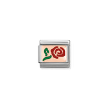 Load image into Gallery viewer, COMPOSABLE CLASSIC LINK 430201/10 RED ROSE 9K ROSE GOLD PLATE &amp; ENAMEL

