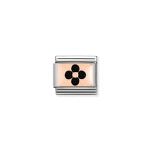 Load image into Gallery viewer, COMPOSABLE CLASSIC LINK 430201/12 BLACK FLOWER 9K ROSE GOLD PLATE &amp; ENAMEL
