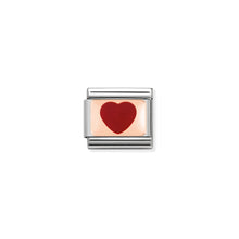 Load image into Gallery viewer, COMPOSABLE CLASSIC LINK 430201/14 RED HEART ON 9K ROSE GOLD PLATE &amp; ENAMEL
