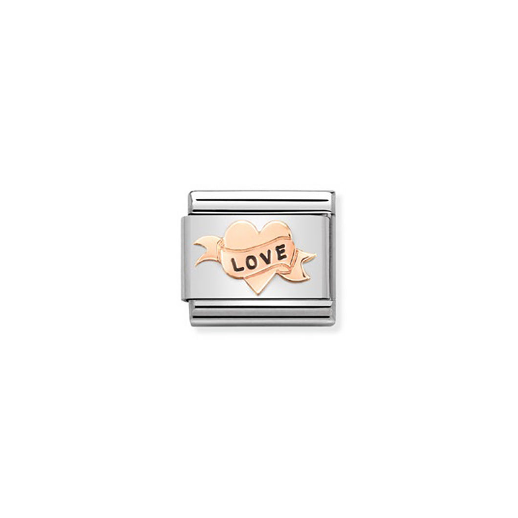 COMPOSABLE CLASSIC LINK 430202/14 HEART LOVE IN 9K ROSE GOLD