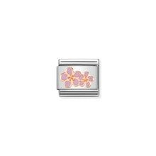 Load image into Gallery viewer, COMPOSABLE CLASSIC LINK 430202/03 PEACH FLOWERS 9K ROSE GOLD &amp; ENAMEL
