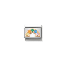 Load image into Gallery viewer, COMPOSABLE CLASSIC LINK 430302/32 RAINBOW WITH COLOURED CZ IN 9K ROSE GOLD
