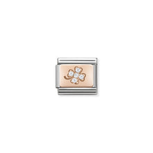 Load image into Gallery viewer, COMPOSABLE CLASSIC LINK 430302/02 FOUR-LEAF CLOVER CZ ON 9K ROSE GOLD PLATE
