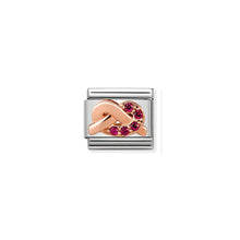Load image into Gallery viewer, COMPOSABLE CLASSIC LINK 430302/09 RED KNOT 9K ROSE GOLD &amp; CZ
