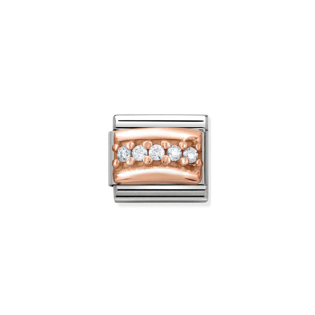 COMPOSABLE CLASSIC LINK 430304/01 WHITE PAVÉ CZ IN 9K ROSE GOLD