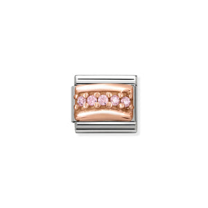 COMPOSABLE CLASSIC LINK 430304/06 PINK PAVÉ CZ IN 9K ROSE GOLD