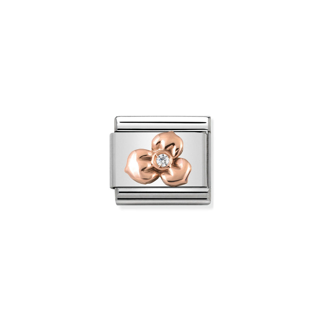 COMPOSABLE CLASSIC LINK 430305/02 FLOWER IN 9K ROSE GOLD & CZ