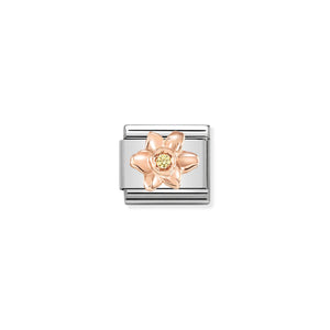 COMPOSABLE CLASSIC LINK 430305/13 DAFFODIL IN 9K ROSE GOLD & CZ