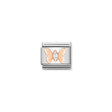 Load image into Gallery viewer, COMPOSABLE CLASSIC LINK 430305/19 BUTTERFLY IN 9K ROSE GOLD &amp; CZ
