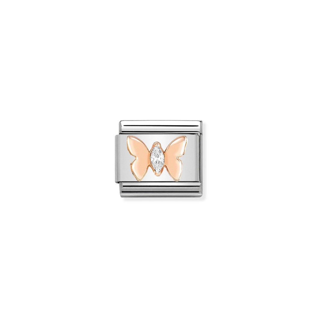 COMPOSABLE CLASSIC LINK 430305/19 BUTTERFLY IN 9K ROSE GOLD & CZ
